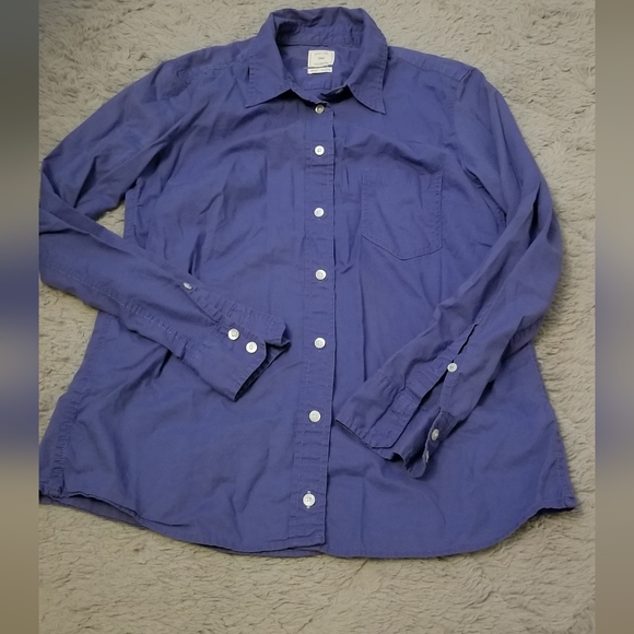 Gap The Boyfriend Fitted Button Front Blouse XS cornflower blue - Picture 3 of 9